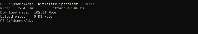 From running the above command I can now easily view my internet connection all from the comfort of my own shell